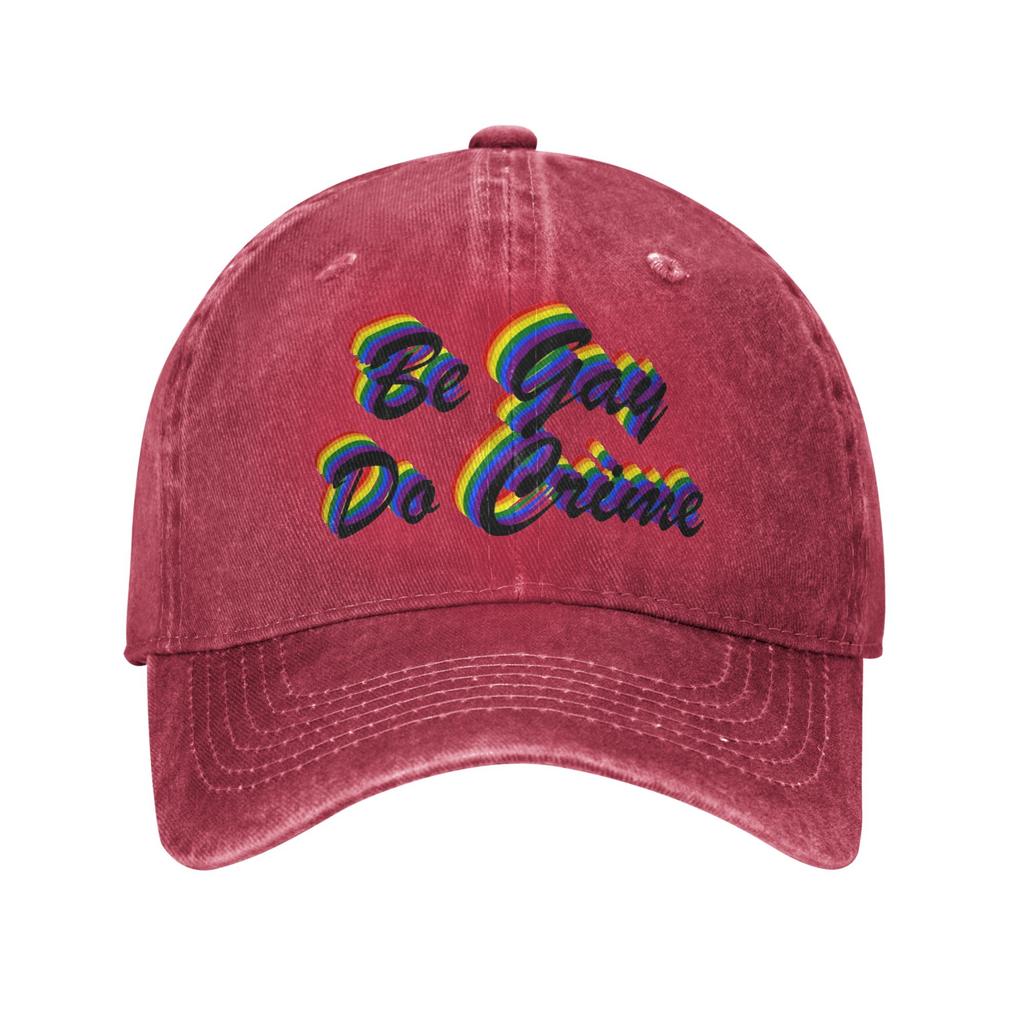 Be Gay Do Crime Multicolor Hat Peaked Womens Cap Word Art Black Personalized Visor Protection Hats