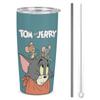 Том и Джерри Тамблер Кружка Кофейная чашка Чашка из магазина у дома Бутылка для воды Нержавеющая сталь Крышка для питья без соломинки Портативная соломинка Товары с персонажами 600 мл