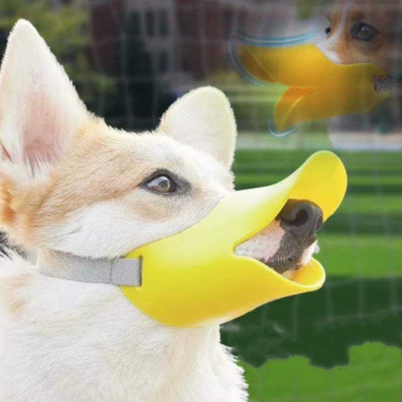 Silicone Duck Anti-Bite Pet Muzzle Adjustable For Small Medium Large Dogs Safe Outdoor Training Use Anti Chewing