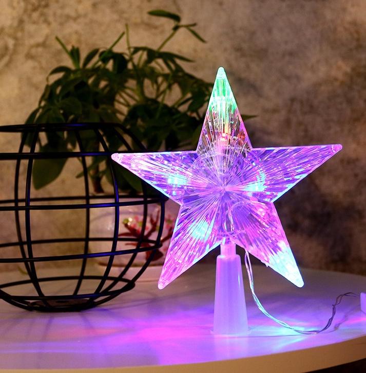15/19/23cm Christmas Tree Top Star Light LED Glowing Star Lamp Xmas Tree Decoration Home Party Supplies Navidad New Year Gift