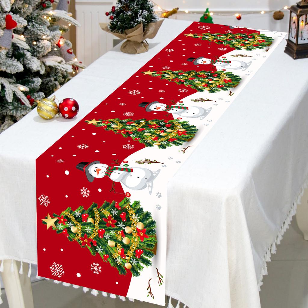 Рождественская дорожка для стола Веселые рождественские украшения для дома 2024 года дорожка для стола Рождественские украшения Navidad Natal Подарок на Новый год 2025