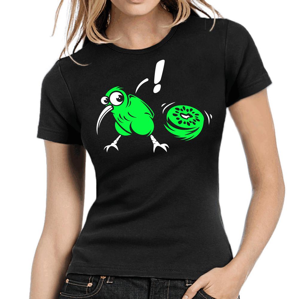 Kiwi Ratite New Zealand Bird Zealand Fruit Fun Comedy Ladies Girlie T-Shirt