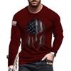Retro Spartan Helmet 3D Print Autumn Men's T-shirts Round Neck Long Sleeve Casual T-shirts