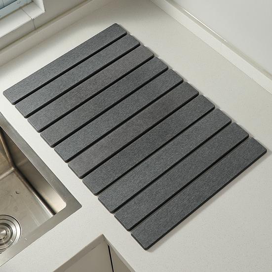 Large Dish Drying Mat Foldable Water-absorbing Diatomaceous Earth Mat Quick Dry Pad for Kitchen Counter