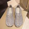 Summer Thin Mesh Shoes Women's Lace Sequins Shallow Mouth Single Shoes Linen Hollowed Out Old Beijing Cloth Shoes Fairy Wind Doudou Shoes