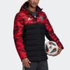 Adidas Manchester United Camouflage Spliced Sports Hooded Down Jacket Winter Men Outerwear Black Red FR3871
