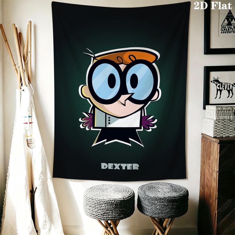 Dexter's Laboratory Wall Tapestry Aesthetic Wall Hanging Printed Fabric Blanket Decorative Tapestries for Bedroom Living Room Home Decor