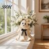 Unique Home Decor Gifts Cute Ghost Wicker Basket, Tabletop Resin Halloween Figurine with Floral Holder, Flower Basket Spooky Shaped Vase for