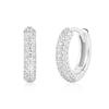 ANIA HAIE Pave Huggie Hoop 925 Silver Ring Earrings E057-04H