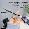 Мужские деловые безрамочные очки для пресбиопии Классические очки с премиальной огранкой Защита глаз от синего света Диоптрии до +4.0