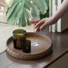 Роскошный круглый кожаный поднос, элегантный органайзер для туалетного столика для косметики, минималистичный акцент в декоре дома класса люкс