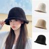 Autumn and Winter New Hat Women's Bucket Hat Solid Color Versatile Plush Warm Bucket Hat Tide