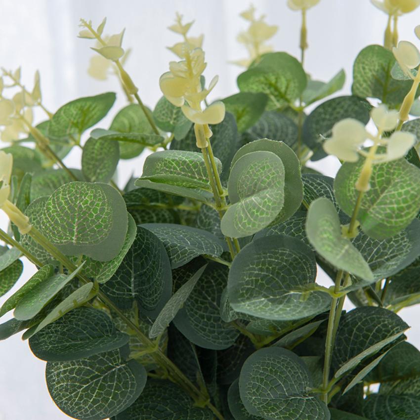 20/100PCS Green Fake Plants Silk Eucalyptus Leaf Christmas Decorations Vases Home Garden Wedding Scrapbooking Artificial Flowers