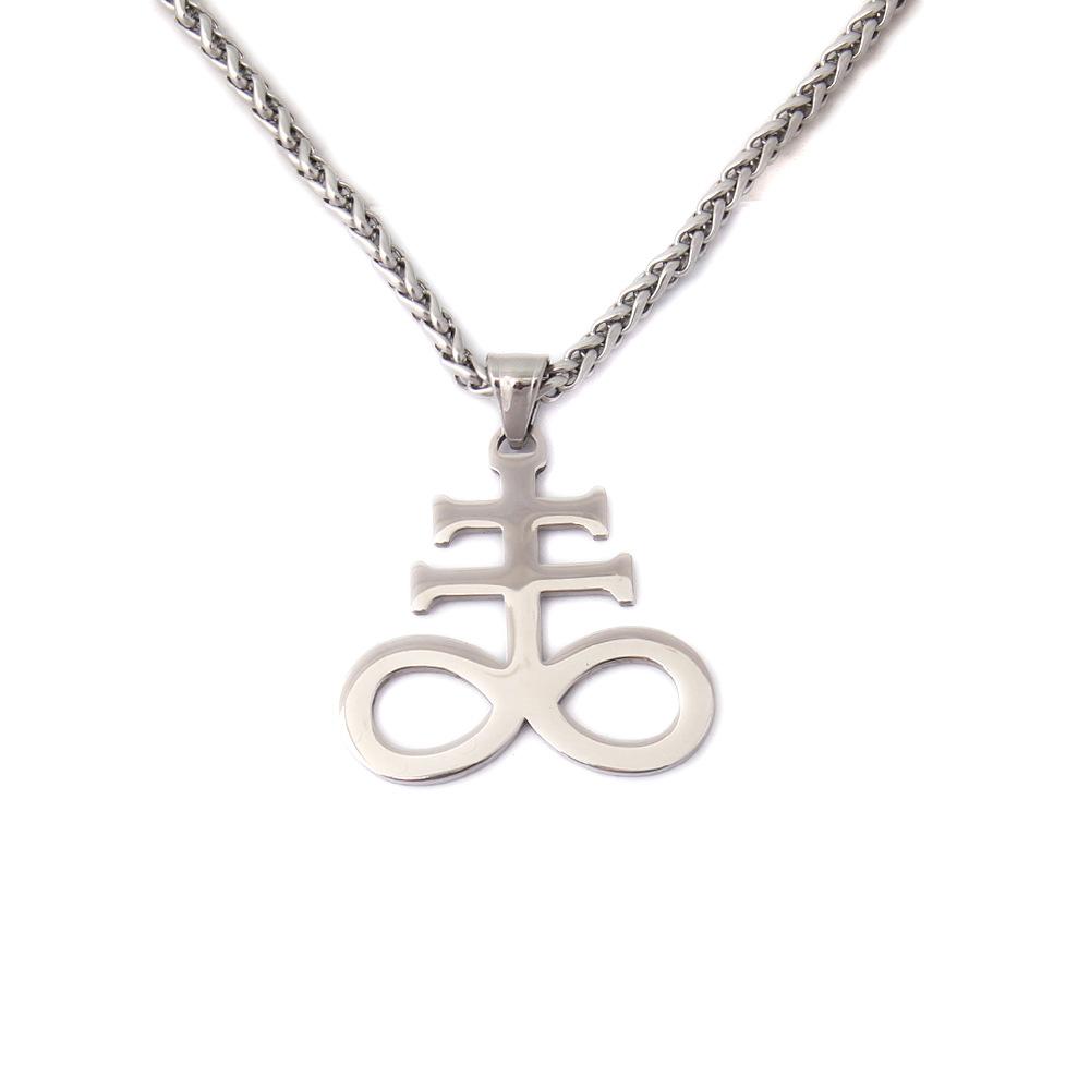 Мужское ожерелье из нержавеющей стали с крестом - Готические сатанинские демонические подвески-аксессуары - Альтернативные религиозные украшения