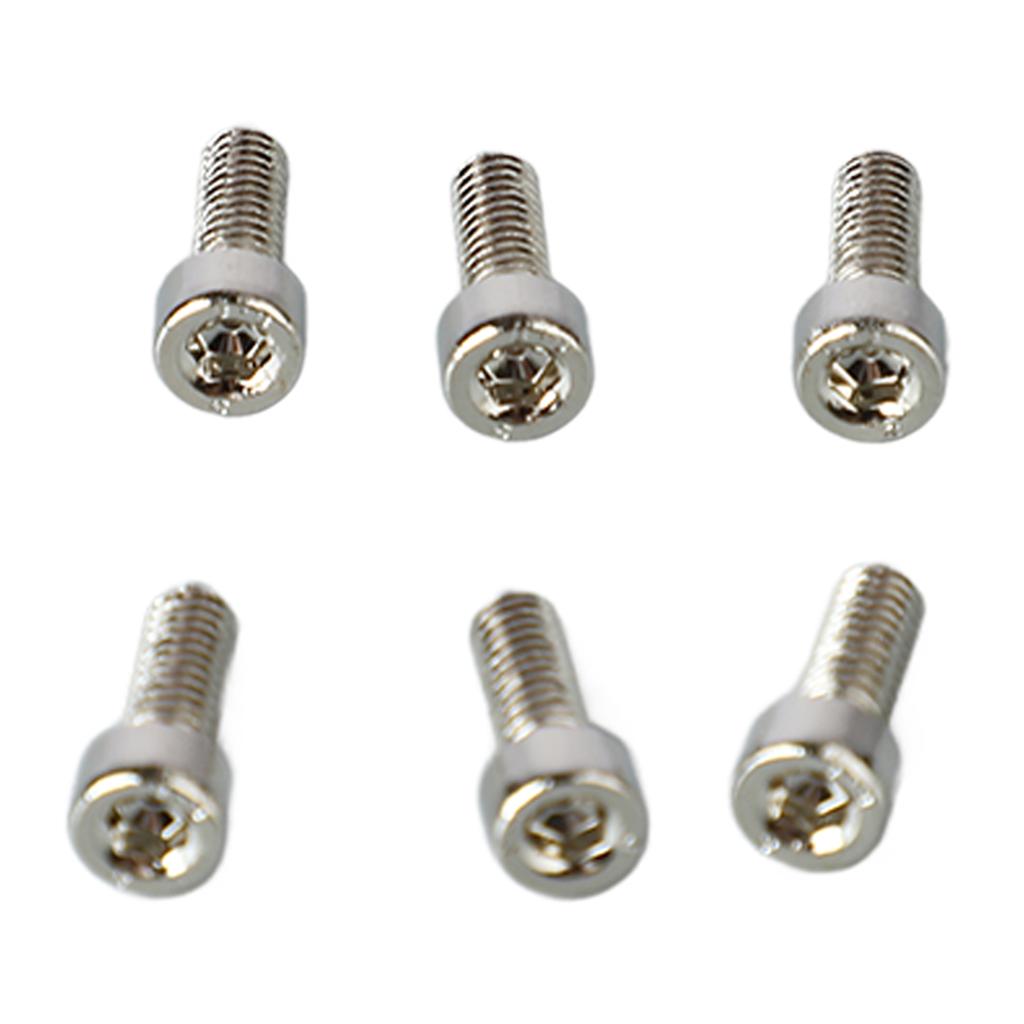 6PCS Guitar Hex Head Screws Double Tremolo Bridge Saddle String Locking Screw with Taper Tip Silver