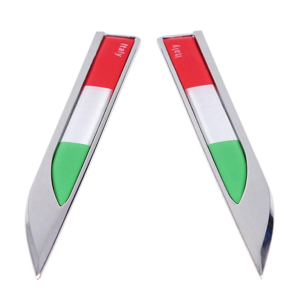 1Pair 3D Metal Car Decoration Metal Adhesive Italy Flag Truck Car Badge Emblem Sticker for Car Motorcycle Sticker