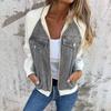 Fall Winter Women Jacket Color Matching Zip-up Pockets Cardigan Long Sleeves Patchwork Raglan Shoulder Turn-down Collar Casual Daily Wear Coat