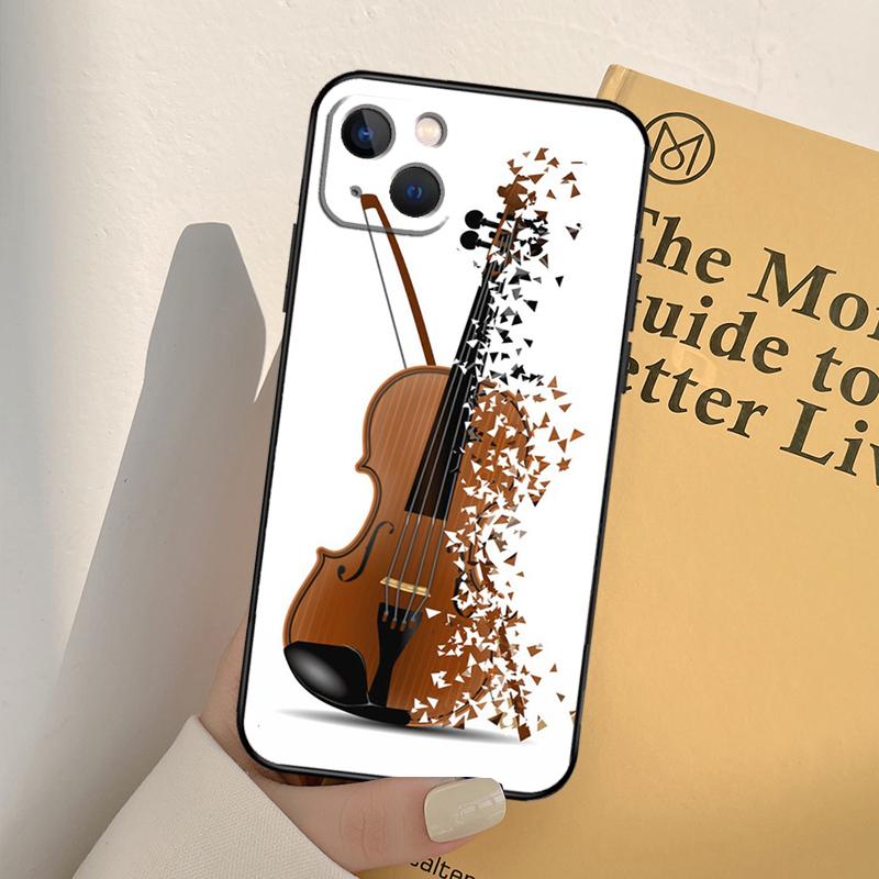 Музыкальные ноты Скрипка Классический Чехол для Телефона Для iPhone 17 16 15 14 11 12 13 Pro Max mini XR 16e 15 16 Plus 17 Air Полное Покрытие