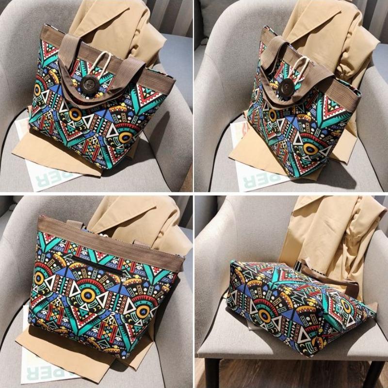 Women Canvas Bags Casual Large Daily Shoulder Tote Shopper Handbag Simple Hobo Bags 1Pcs