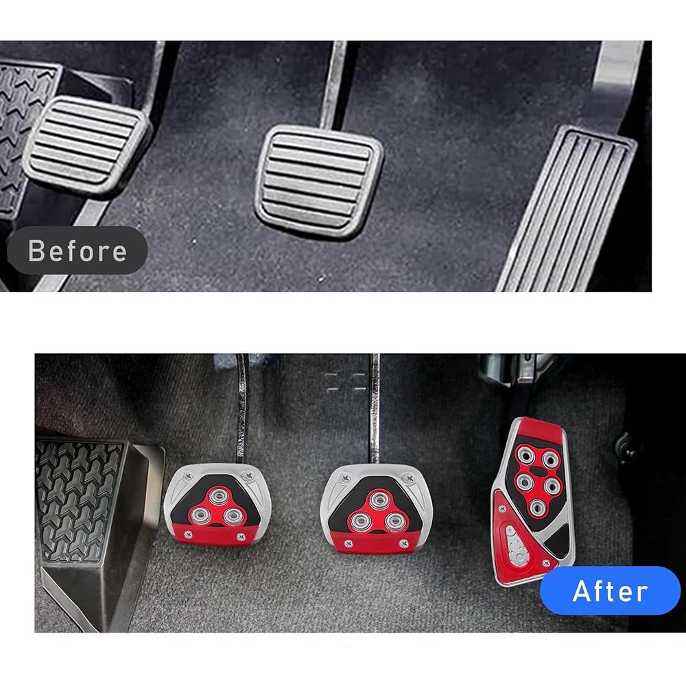 3 шт. ручные автомобильные нескользящие накладки на педали для ног, стильные педали тормоза, акселератора, сцепления, пластиковые автомобильные аксессуары