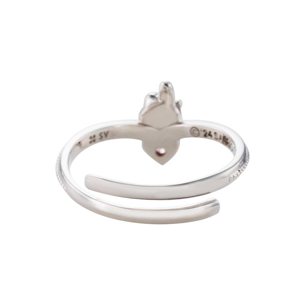 My Melody Ring Free Ring Size Sanrio Characters Silver 925 Cubic Zirconia Milgrain Silver Anniversary Birthday Gift [White Clover] 7-19 SAMM-R100RD