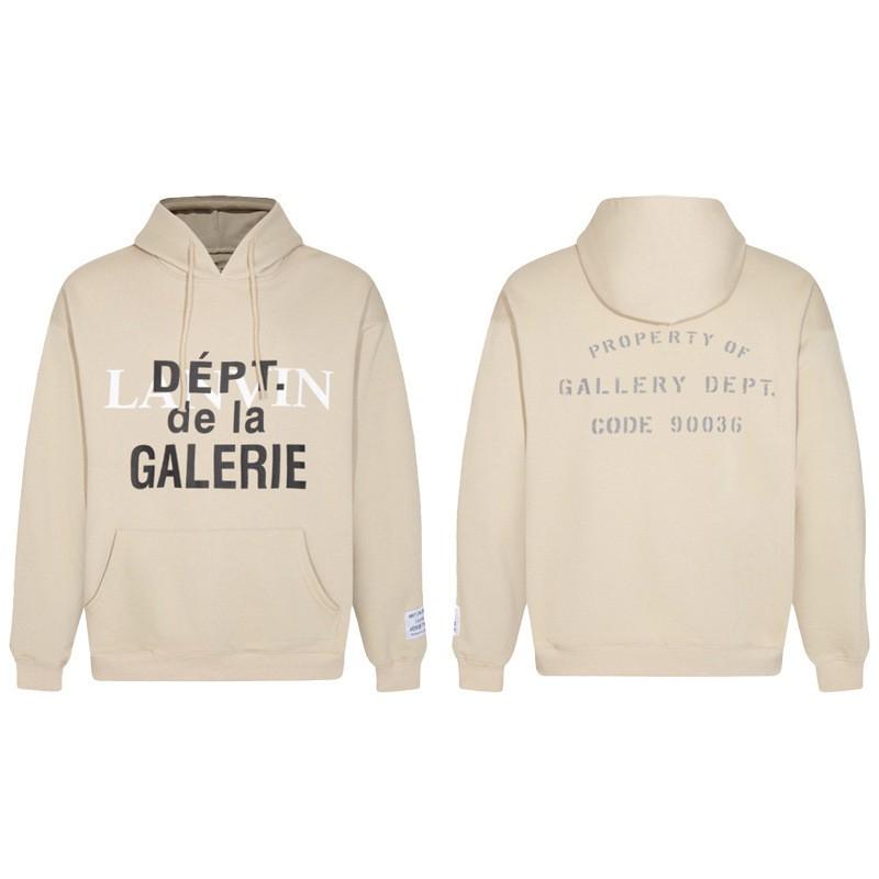 Gallery Dept Streetwear Hoodie Men Women - Oversized Cotton Pullover With Bold Letter Print Casual Wear