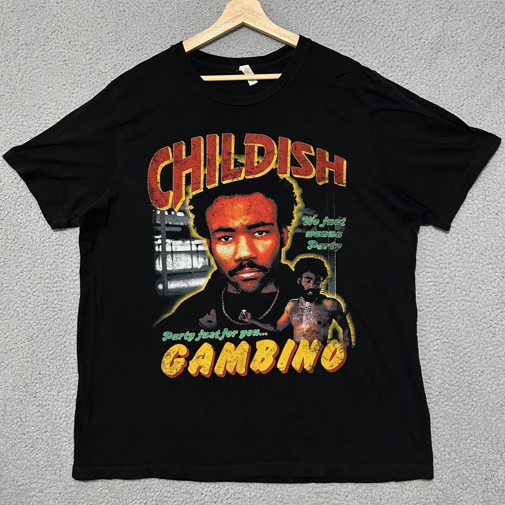 Childish Gambino This Is America 2018 Tour T-shirt Adult 2XL Black Short Sleeve Unisex T-Shirt