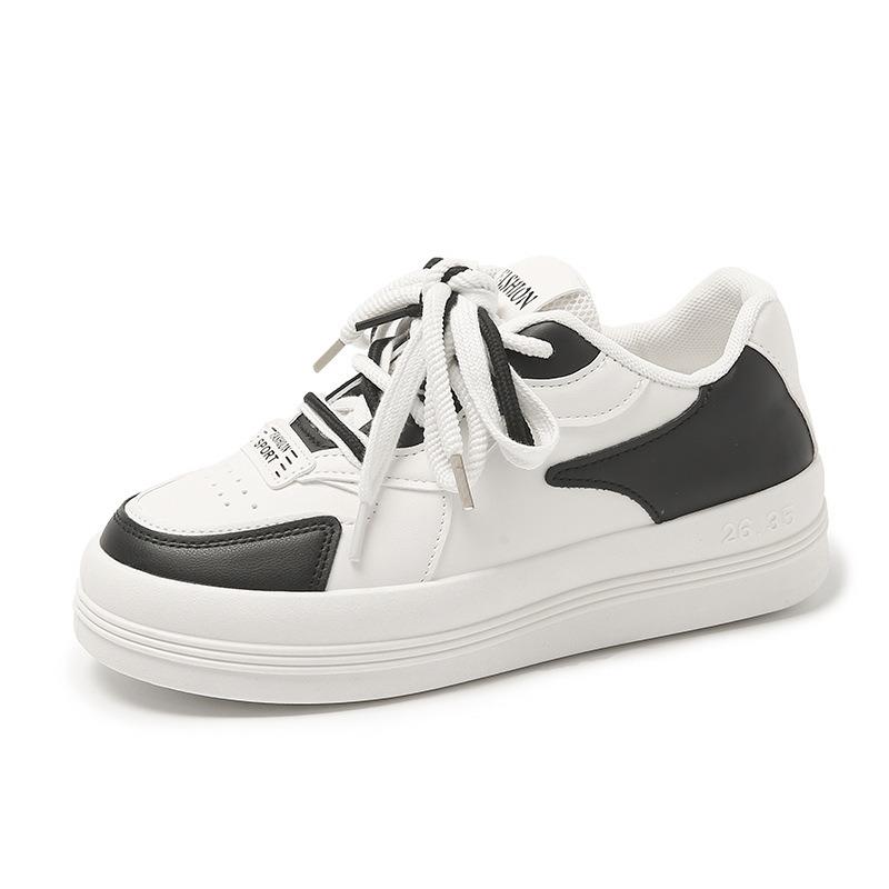 Белые женские кроссовки на платформе со шнуровкой и толстой подошвой из вулканизированной кожи, женские дышащие кроссовки для бега из искусственной кожи