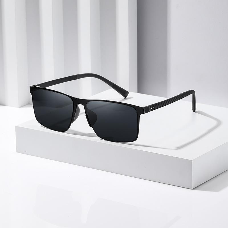 Нейлоновые поляризованные солнцезащитные очки мужские металлические оправы модные квадратные солнцезащитные очки для вождения