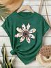 Women's Floral Summer Fashion Short Sleeve T-shirt - European & American Design