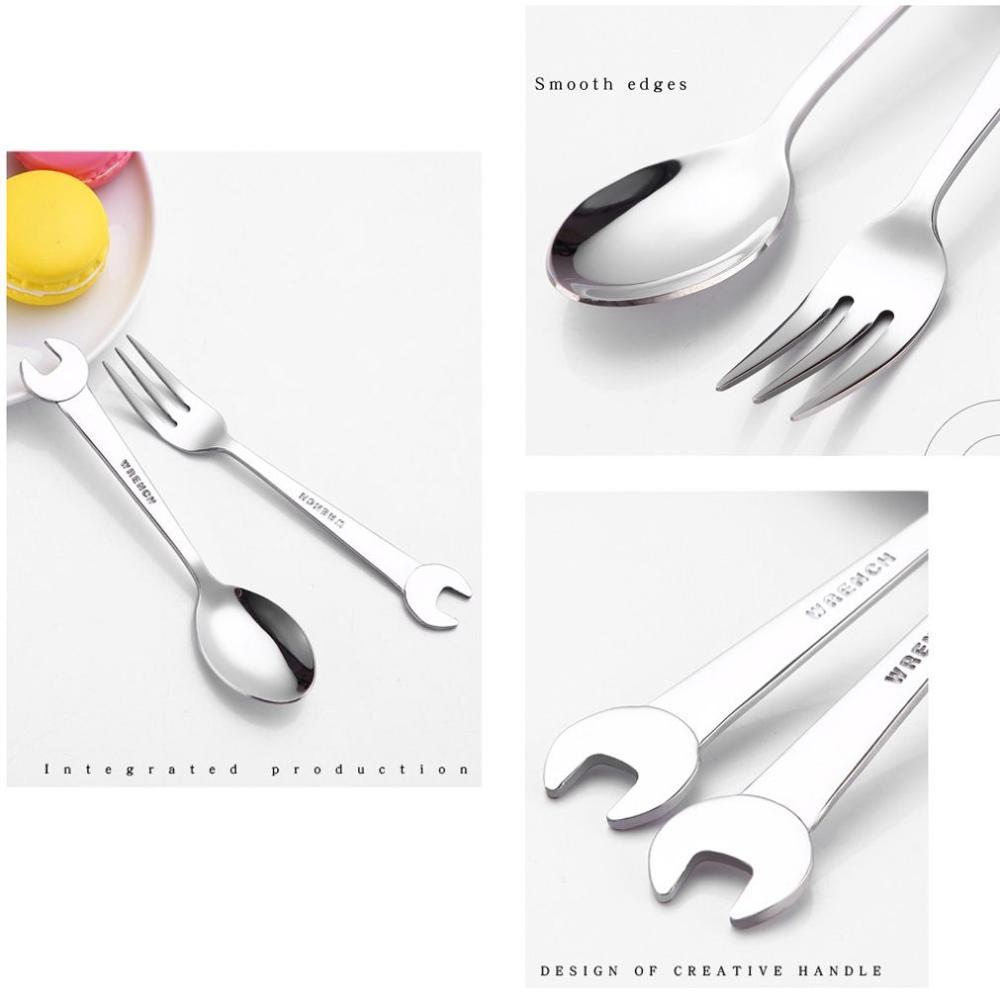 Stainless Steel Wrench Shape Coffee Spoon Kitchen Accessories Tableware Dinner Spoon Home Cutlery