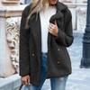 Plus Size Autumn and Winter Women's Button Fur Coat Lapel Loose Fleece Coat