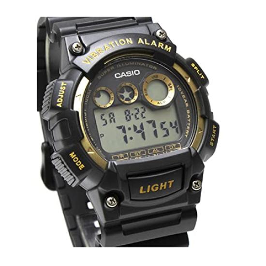 Casio Цифровые часы с вибросигналом для начальной школы, с вибрирующим будильником и вибратором W-735H-1A2, для детей, школьников, мужчин
