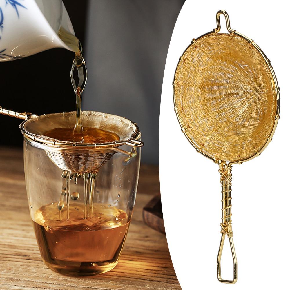 Long Handle Design Tea Infuser Strainer Hand Made Copper Tea Infuser Loose Leaf Brewing