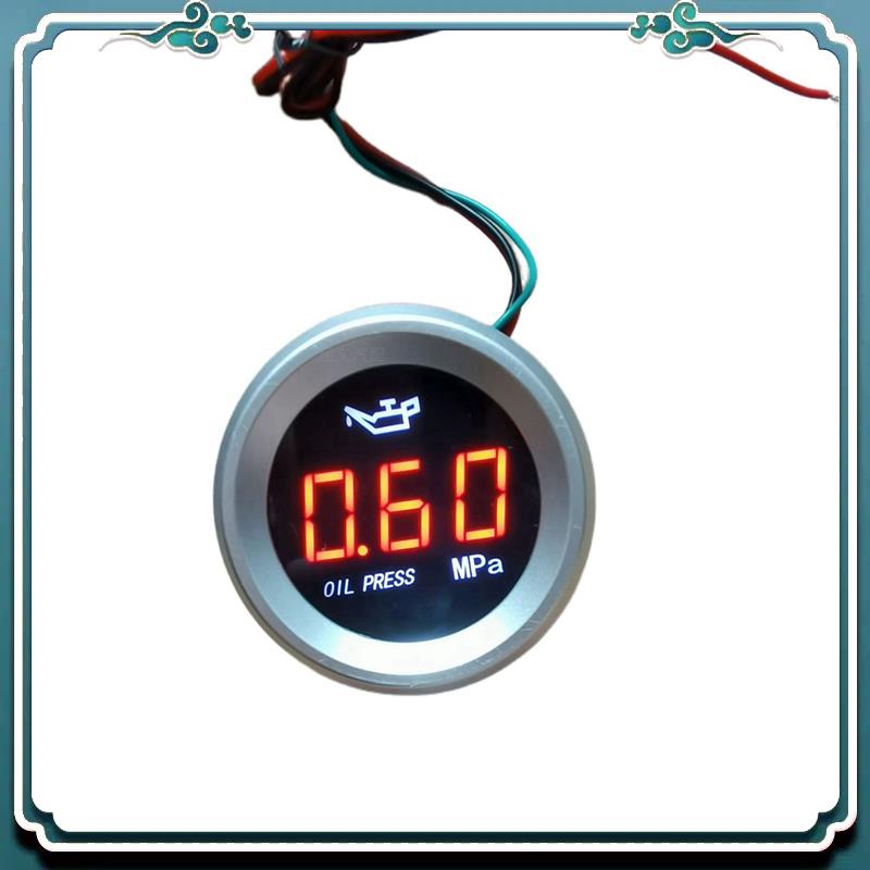 ABTU-52Mm Oil Pressure Gauge Car Digital Meter LED Display Without Sensor Round Digital Oil Gauge