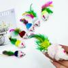 Cat Toy Plush Little Mouse Cat Self-satisfied and Resistant To Scratching and Biting Simulated Mouse Colorful Feathers