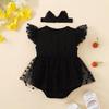 Summer Patchwork Mesh Sleeveless Romper for Baby Girls - Bestseller Triangle Bodysuit