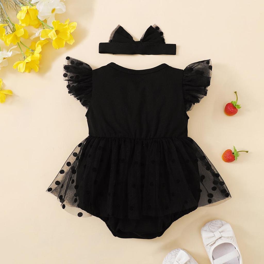 Summer Patchwork Mesh Sleeveless Romper for Baby Girls - Bestseller Triangle Bodysuit