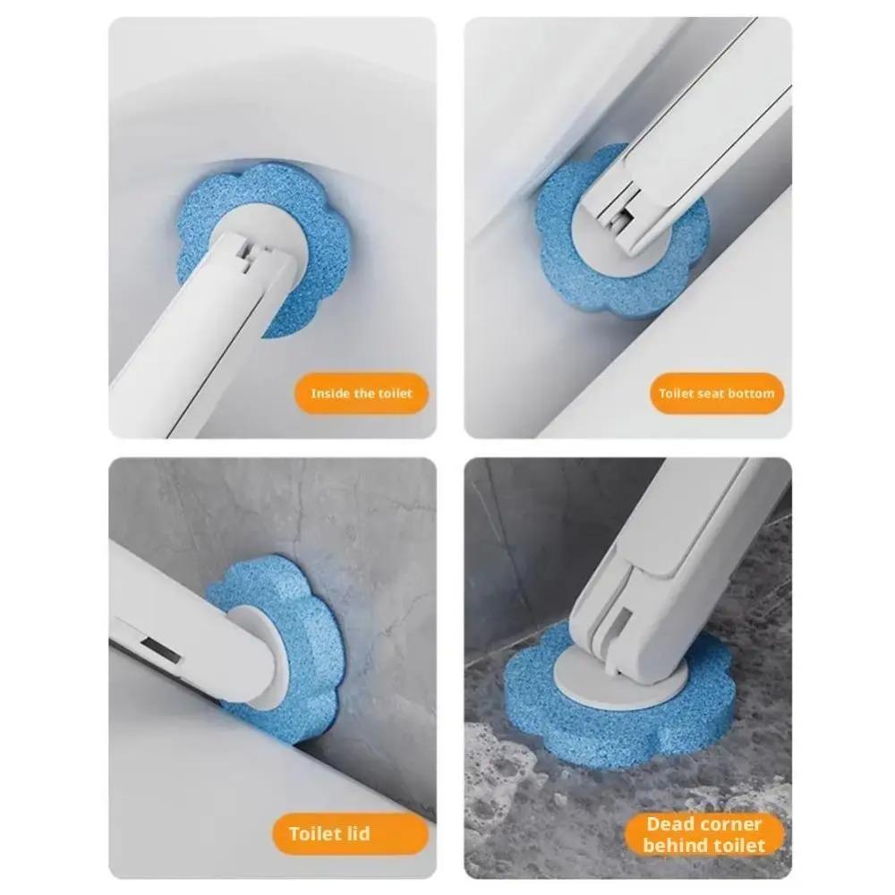 Disposable Toilet Bowl Refills Upgraded Toilet Bathroom Cleaning Sponges Pads Cleaner Heads Supplies With Brush