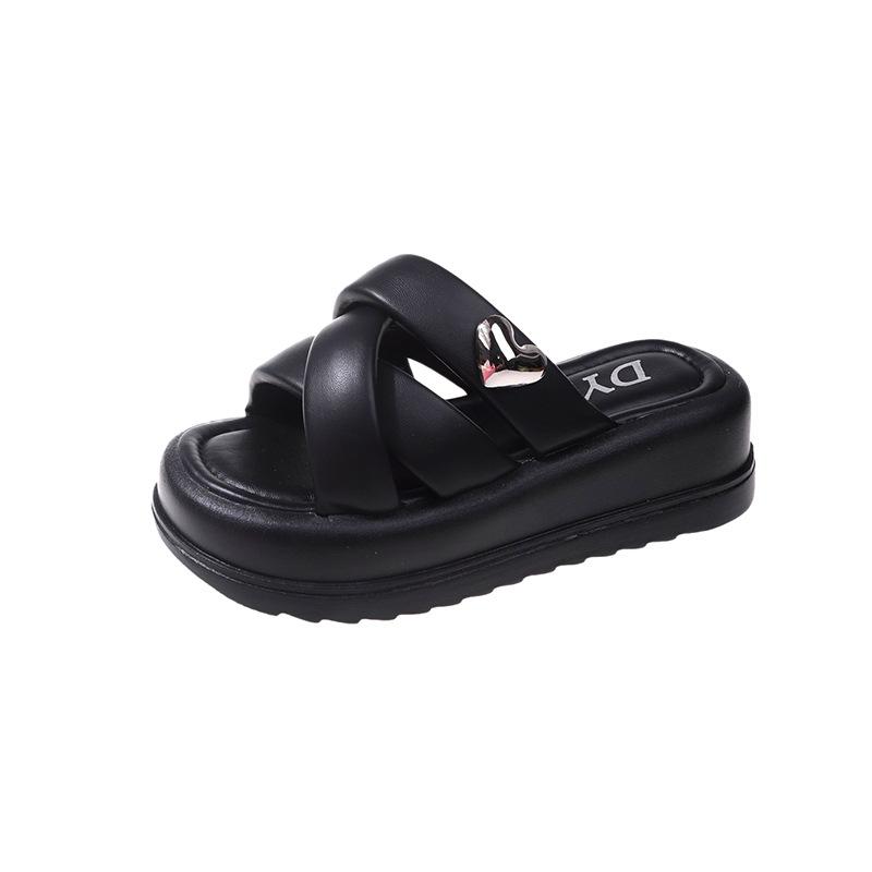 Премиальные толстые классные тапочки женские летние 2025 года новые интернет знаменитости розовые феи стиль любовь маленькие тапочки-булочки