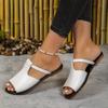 Fashion 2024 Summer New Arrival Casual Fashion Solid Color Open Toe Slippers Comfortable Non-slip Women's Low Heel Sandals