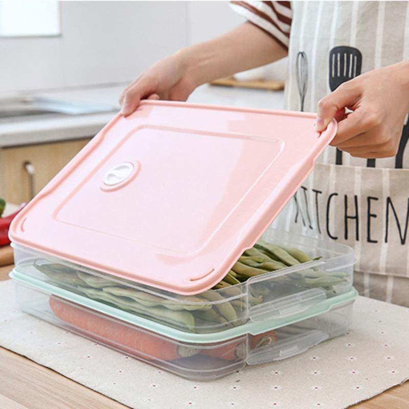 Холодильник для пельменей, ящик для хранения пельменей, многослойная коробка для пельменей с крышкой, пластиковая прозрачная коробка для вонтонов, поднос для еды