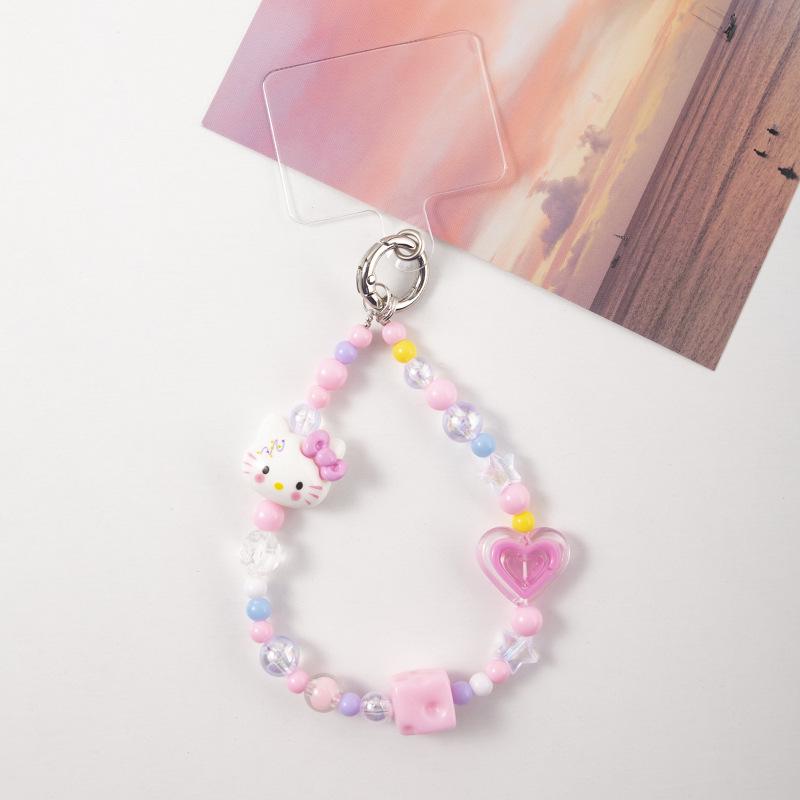 Pink Bow Dopamine Phone Lanyard: Anti-Lost Electroplated Chain Wrist Strap