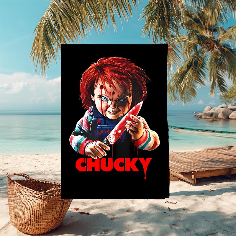 Ultra-Soft Beach Towel with Chucky Theme,Ideal for Pool - Camping, Diving - Perfect Travel Essential, Vibrant Beach Towel.