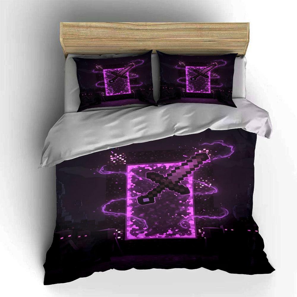 Pixelated sword with glow. Bedding sets Duvet cover sets Duvet covers Pillowcases(1 * Duvet Cover 2 * Pillowcases without duvet insert)