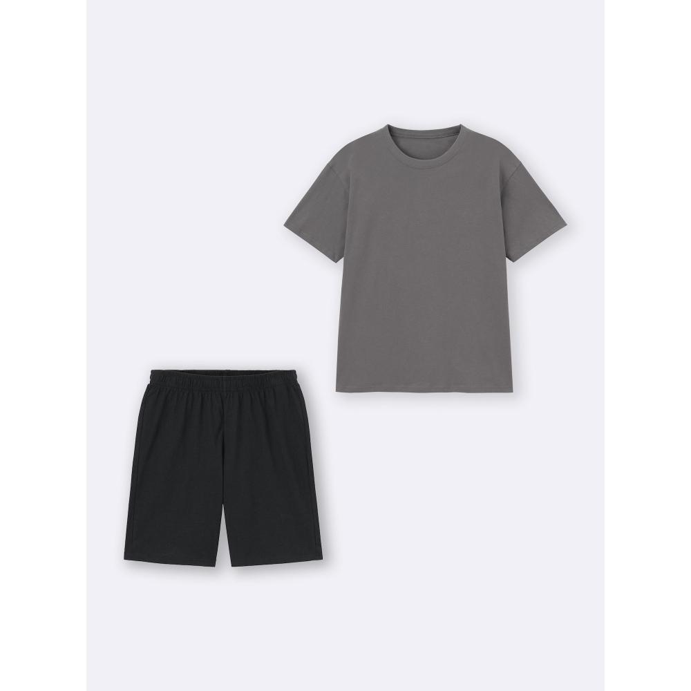 GU by Uniqlo Комплект из хлопка и цветных шорт с коротким рукавом 