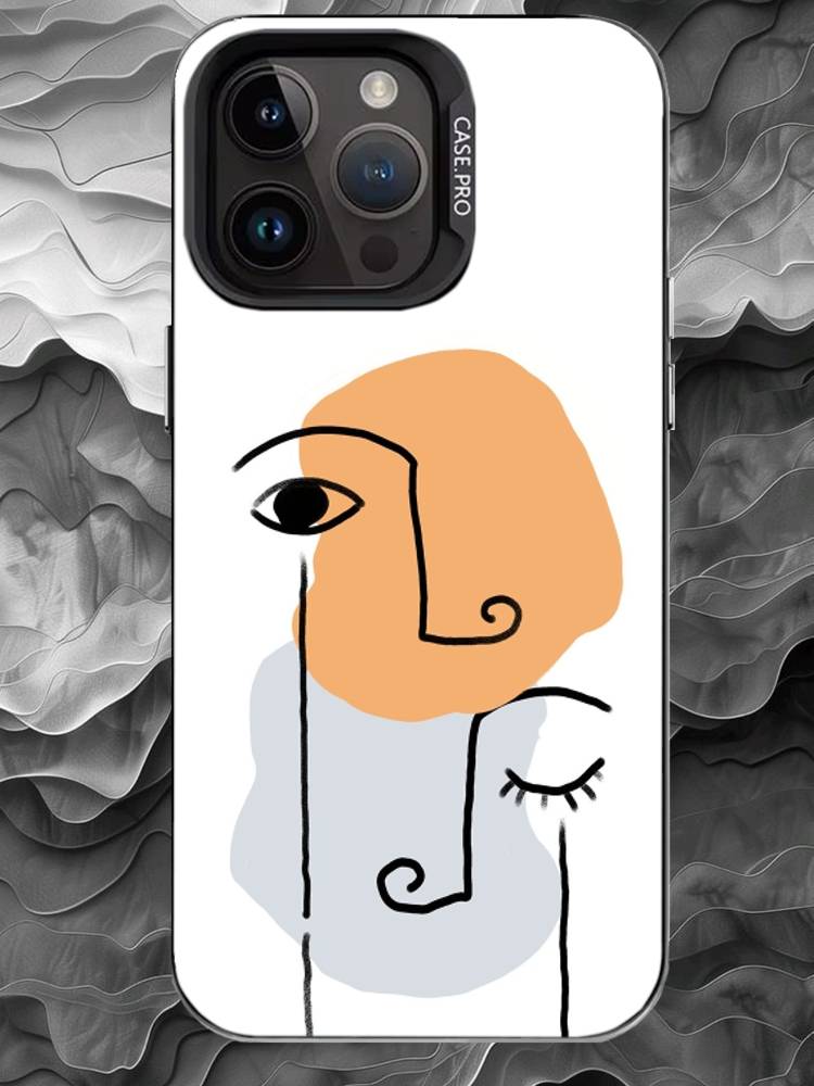 M-Современная минималистичная абстракция Чехол для телефона Для iPhone 17 16 15 14 13 12 11 Pro Max Plus Серебристый Матовый Черный Чехол
