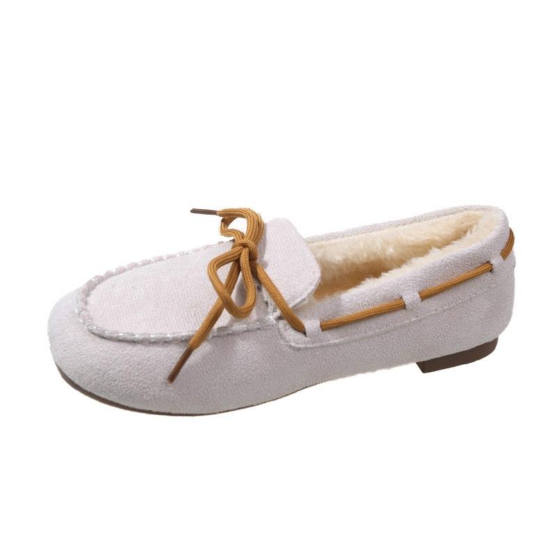 Новый стиль обуви дуду, женские хлопковые туфли на флисе, универсальные флисовые туфли, плоские студенческие туфли