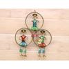 Iron Tribal Musicians Doll Sitting On Three Round Frame for Wall Decor Decorative Gift Item, Multicolour (13 Length * 16 Inch Height) - Set of 1