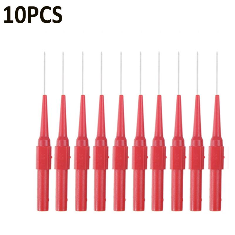 10 шт. 30 В автомобильные щупы диагностические инструменты мультиметр тестовые провода удлинители задняя прокалывающая игла наконечники щупы автомобильный комплект машина 0,7 мм
